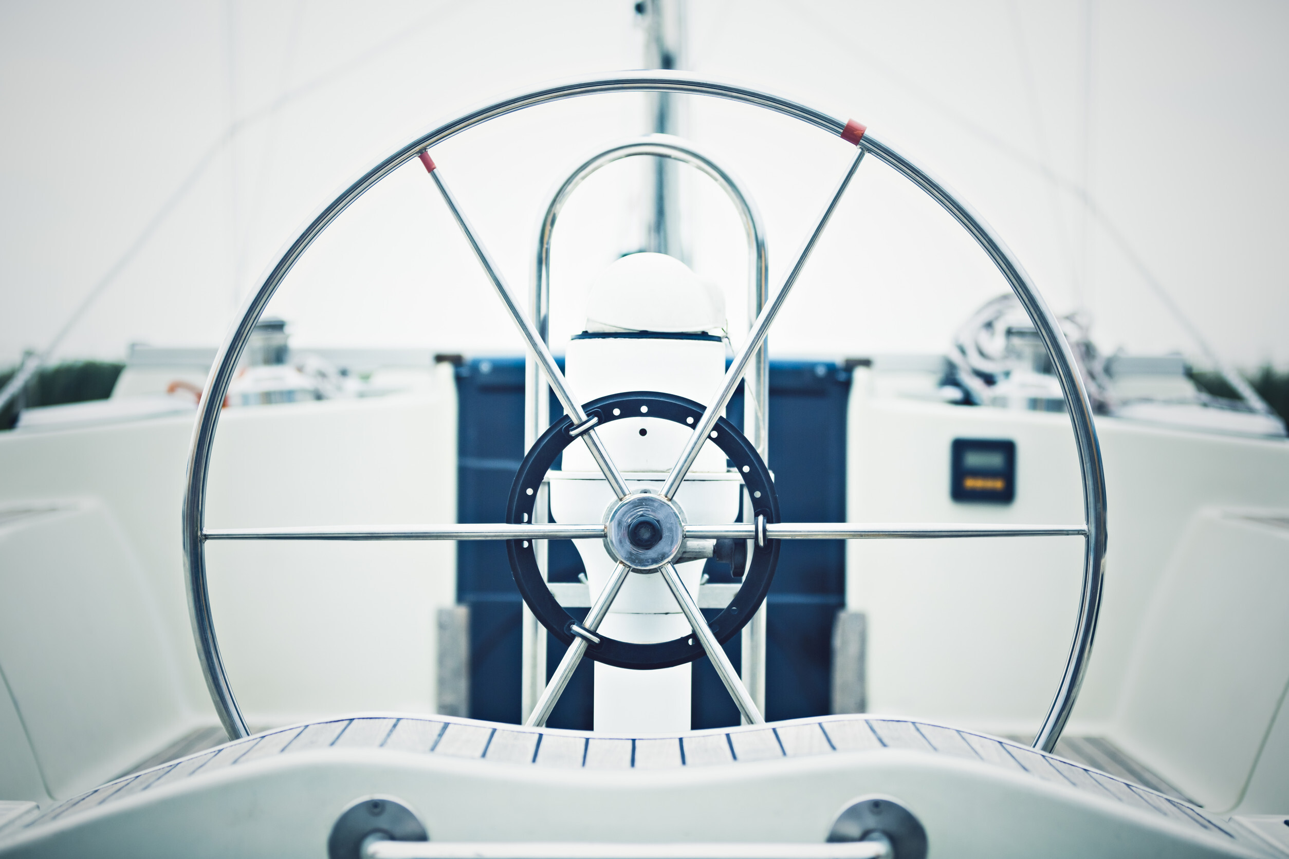 Modern helm of a boat